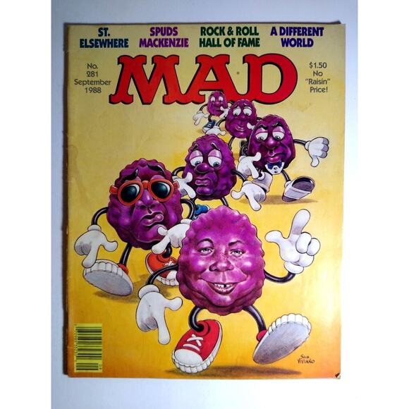 MAD Magazine Sept 1988 California Raisons St Elsewhere A Different World TV 281 - Picture 1 of 6